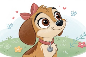 draw disney pet portrait