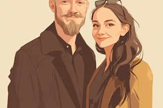 draw caricatures for couples, families, weddings