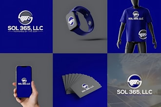 design modern electrical solar panel, energy and power logo