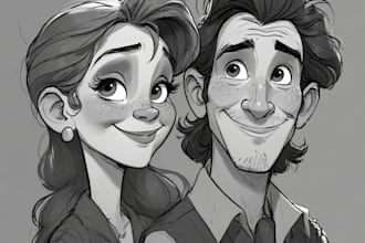 design a personalized couple portrait, perfect for gifts
