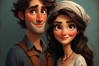 design a personalized couple portrait, perfect for gifts