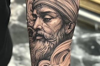 make a  professional realistic tattoo design