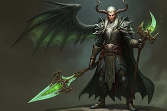 draw fantasy scifi custom characters and concept