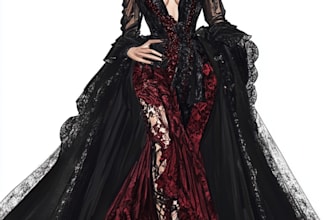 draw a fashion illustration, portrait, sketch