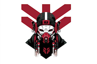 design a cool typography logo cyberpunk or mecha futuristic
