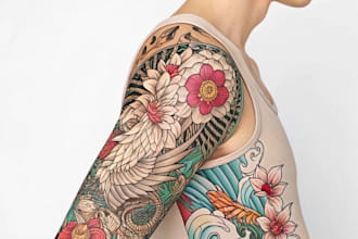 draw a attractive tattoo sleeve art