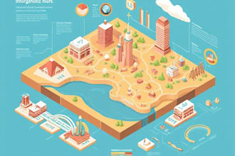 create isometric vector illustrations, infographics and maps