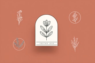 draw a botanical, minimalist, feminine line logo design