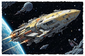 design a sci fi futuristic vehicle aircraft spaceship