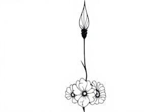 create minimalist tattoo, monoline, line art illustration