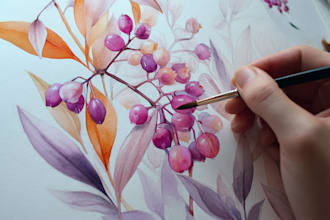 draw an animal and botanical illustration