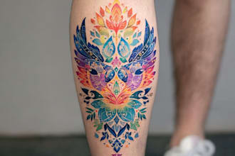do custom tattoo design black and white or full color