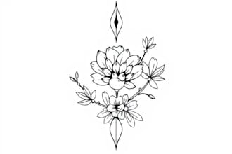 create minimalist tattoo, monoline, line art illustration