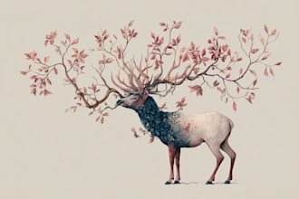 draw any floral, animal or botanical art illustration