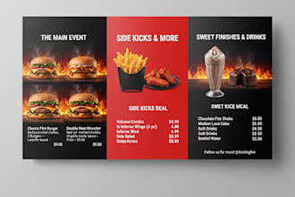 design mouth tempting brochure for a restaurant