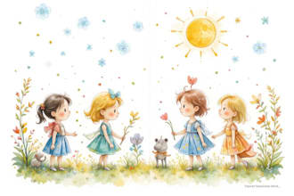 draw cute and imaginative watercolor art for kids books