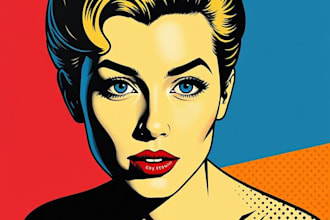 draw pop art portrait in roy lichtenstein style