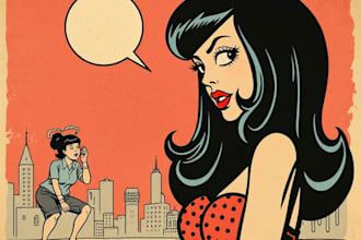 draw a retro vintage comic illustration