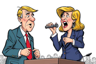 draw satire, editorial or political cartoons for you