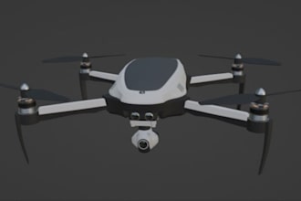 create 3d drone model, camera drone delivery drone for 3d printing