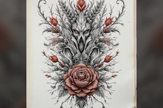 create sleeve tattoo design in geometric style