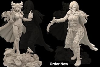 sculpt 3d character, action figure, miniatures and figurine for 3d printing