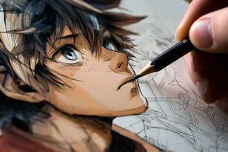 draw anime or manga art illustration