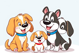 draw an amazing vector cartoon for your pet