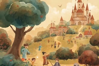 illustrate children story illustration KDP watercolor