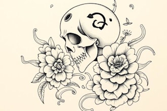 design a stunning minimalist lineart tattoo for you
