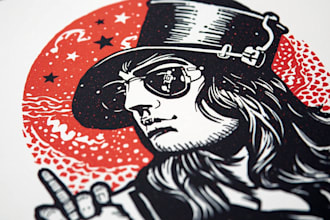 create awesome linocut illustration art