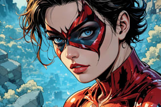 design comic book illustration or anima manga art superhero