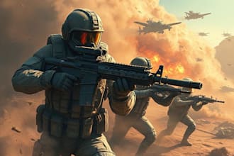 create realistic military, war, or sci fi illustrations