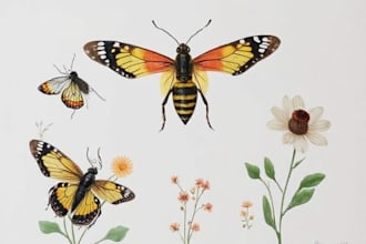 draw high quality animal, insect, and botanical art