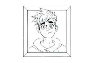 make scribble art, abstract line portrait