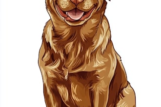 design a pet portrait illustration