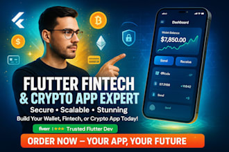 build a flutter or flutter bases fintech, mobile, wallet and crypto app