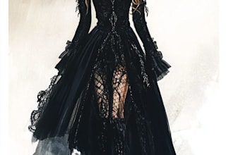 do a fashion illustration, sketch, portrait