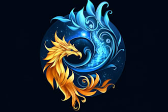 create a fantasy game logo and branding