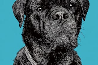 do disney pets portrait illustration in disney style