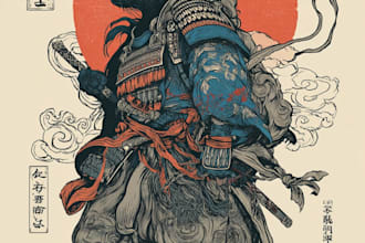 make a japanese t shirt illustration