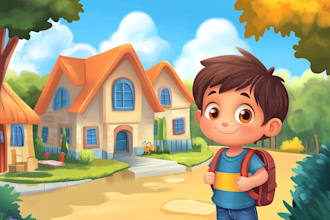 draw children story book illustration