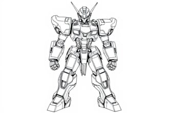 design any type of robot, armor or mecha in line art