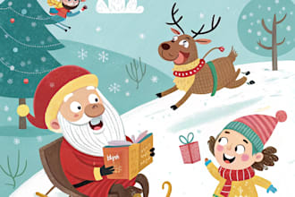 illustration christmas book holiday funny cartoon caricature