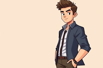 draw a vector character, cartoon character