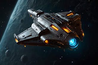 illustrate a sci fi and spaceship design