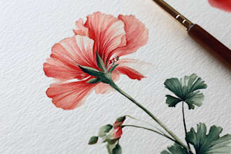 draw botanical illustration, flowers, fruits