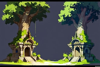 draw environment concept art, fantasy worlds