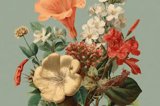create a beautiful vintage botanical illustration