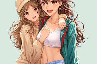 create custom anime art, fanart, vtuber, manga and oc pfp